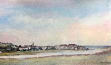 Alnmouth watercolour, 30 x 57cm