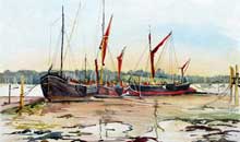 Barges at Low Tide, Pin Mill