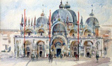 Basilica di San Marco, watercolour, 36 x 26cm