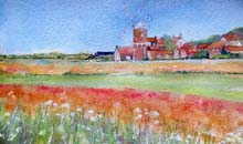 Cley Windmill watercolour, 27 x 35cm