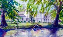 Morden Hall watercolour, 33 x 54cm