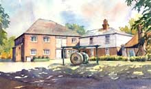 The Snuff Mill watercolour, 26 x 37cm