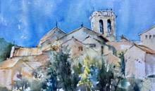 View of Besalu, watercolour, 30 x 40cm